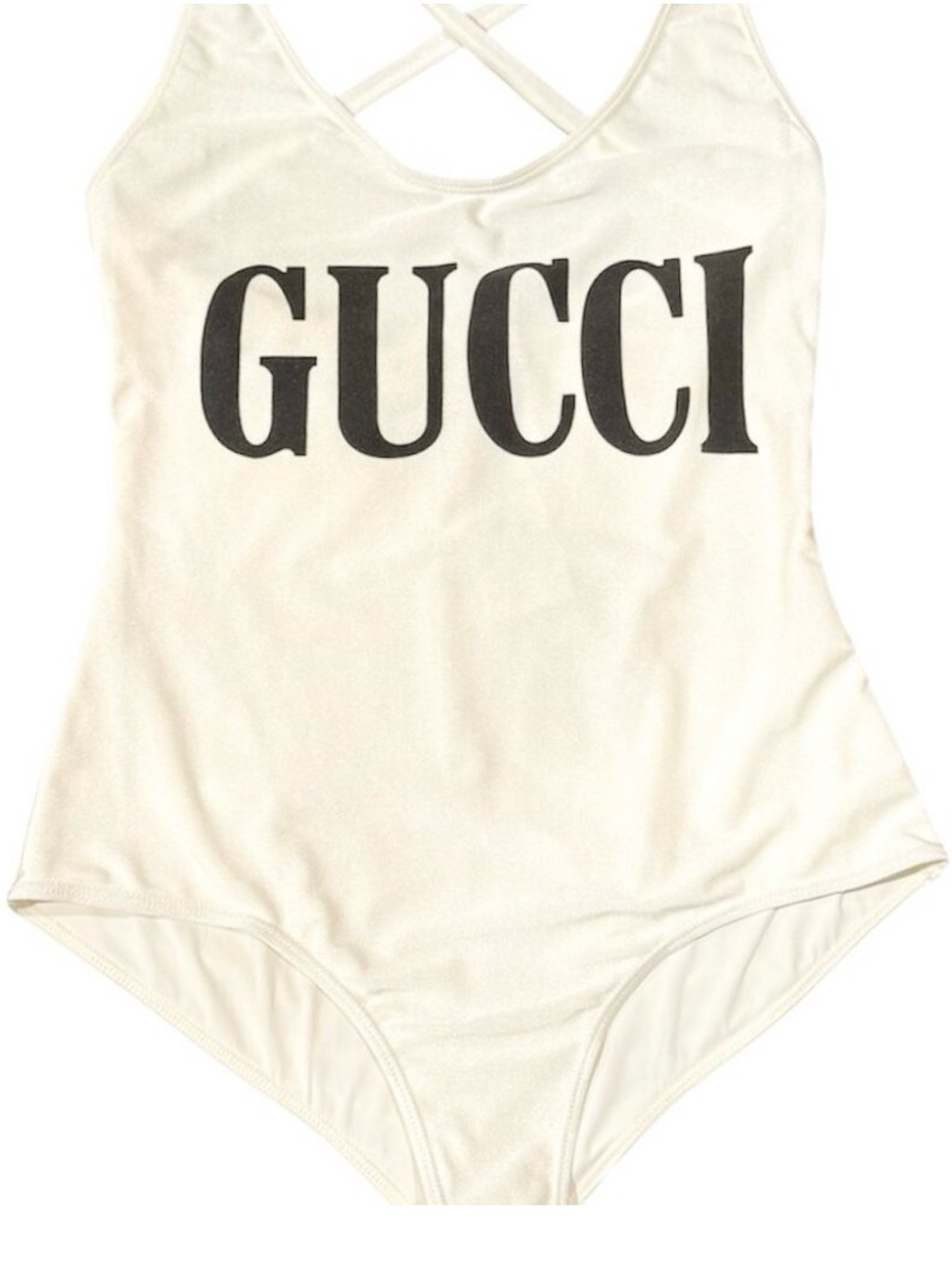 Gucci Cream Logo Button Detail Top